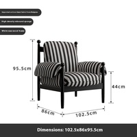Fauteuil de salon vintage de style français en tissu, chaise de loisirs monoplace de style chinois, fauteuil de designer pour salon et chambre à coucher