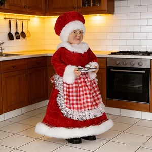 SOTE fait à la main 45CM/18 pouces Mme Claus décoratif <span class=keywords><strong>noël</strong></span> debout <span class=keywords><strong>grand</strong></span>-<span class=keywords><strong>mère</strong></span> gâteau décor Festival décoration de <span class=keywords><strong>noël</strong></span> - Product Image 1