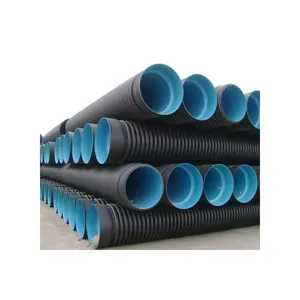 PN4 50mm 200mm 400mm PE drenaj menfez tüpleri 12 inç çift duvar oluklu HDPE boru