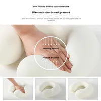 Oreiller de voyage en forme de U personnalisable avec logo, en soie glacée et mousse à mémoire de forme, portable, confortable, à récupération lente, pour l'été et les voyages en avion
