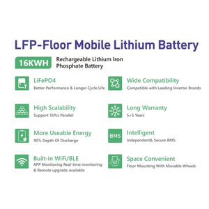 크삼 바닥 모바일 51.2v 15kwh 리튬 배터리 48v 314ah 16kwh 가정 에너지 저장 리튬 이온 배터리 - Product Image 5