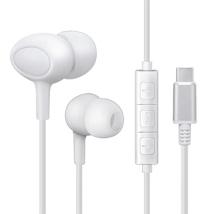 Type C Plug Stereo In-Ear Earphone Headset Headphone Earbuds for Android iPad Pro Huawei Google Devices HTC