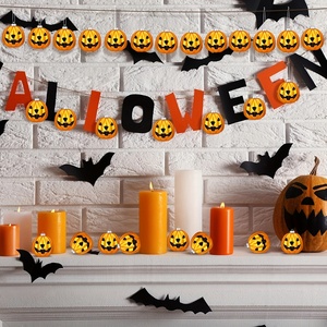 Bolas de Navidad con Diseño de Calabaza Fantasma Blanca de Halloween, Electrochapadas, Pintadas a Mano, Acabado Mate, 12 Colores - Product Image 4