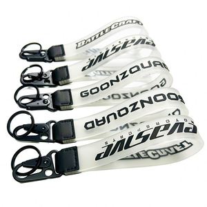 <b>Custom</b> Brand High Quality 15Cm Soft Rubber Keychain White Lanyard for <b>Key</b> - Product Image 4
