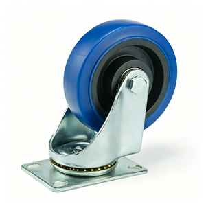 Stainless Steel Iron Nylon Swivel Caster Wheel 125mm Polyurethane Brake Locking Mechanism Industrial Use 250kg Capacity Silent - Product Image 1