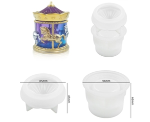 Carousel กล่องใส่เครื่องประดับทำจากเรซินอีพ็อกซี่กาวทรงหยดน้ำประดับคริสตัลสำหรับตกแต่งบ้านขวดโหลใส่เทียนปูนฉาบเรซินหัตถกรรมแม่พิมพ์ซิลิโคน - Product Image 5