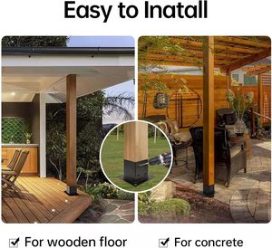 Staffe per Pali da Terrazzo in Acciaio Spesso Zincato, Base di Ancoraggio per Pali di Recinzione, Supporti Metallici per Ringhiere di Portico, Kit Staffe per Pergola - Product Image 5