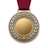 Médaille personnalisée en alliage de zinc plaqué or et argent 3D pour médailles de récompense avec ruban, médailles sportives, scolaires, souvenirs