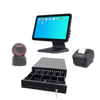 Sistema de Caja Registradora de 15 Pulgadas, Terminal POS con Escáner e Impresora, Sistema POS Todo en Uno para Venta en Supermercados, NFC, Pago sin Conexión