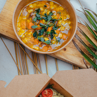 Bol à déjeuner en papier imprimé personnalisé jetable 750 ml Bols à soupe Bols à salade en papier kraft avec couvercle