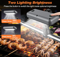 Lampe de barbecue pour l'extérieur, rechargeable, avec capteur d'inclinaison automatique marche/arrêt, éclairage 360° °   Support universel réglable pour gril et plancha