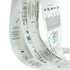 Etiquetas de cuidado de prendas personalizadas de Huafeng Printing, impresas en serigrafía, rectangulares, con borde tejido, para ropa, prendas de vestir y textiles para el hogar. - Product Image 2