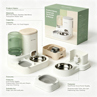 Distributeur automatique de nourriture et d'eau pour animaux de compagnie, double fonction, bol pour nourriture et eau pour chats et chiens, tout en un, accessoires d'alimentation pour animaux