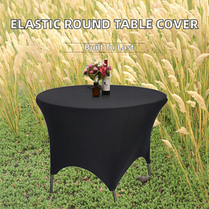 Nappe de table extérieure moderne élastique unie pour bars, événements, mariages, banquets, restaurants et cocktails - Vente en gros - Product Image 2