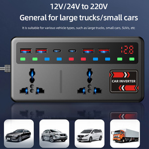 Car Inverter 12V 24V To 220V 200W With 6 USB Ports And Dual AC Outlets For Universal Vehicle Use USB Charger - Product Image 5
