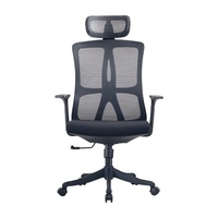 Chaise de bureau ergonomique confortable en maille avec soutien lombaire, chaise de gaming pivotante à dossier haut et appui-tête, chaise de personnel réglable en hauteur