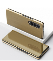 Funda de piel sintética de lujo con espejo para Samsung Z, funda plegable para teléfono