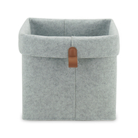 Boîte de rangement pliable en feutre, design détachable, écologique, gris clair, panier de rangement avec poignée pour usage domestique