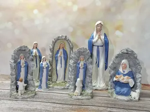 홈 장식 수지 종교 동상 성모 마리아 동상 아기 예수 입상 공예