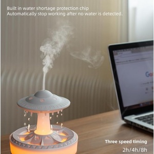 Humidificador Eléctrico de 350 ml con Diseño de Nube de Lluvia, Envío Rápido, Difusor de Agua con Forma de OVNI, Control Remoto, Plástico, para Uso Doméstico - Product Image 5
