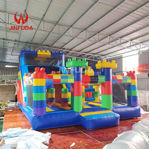 Château gonflable durable inspiré de <span class=keywords><strong>Lego</strong></span> avec toboggan intégré, château de saut pour enfants pour fête en plein air - Product Image 5