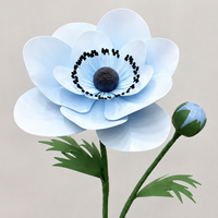 Support de fleurs géant en papier bleu anémone, fleur artificielle pour décoration de mariage et événements, présentoir floral commercial, fourniture d'usine