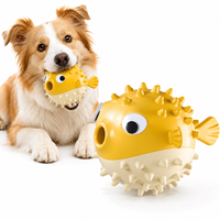 Jouet à mâcher pour chien en forme de poisson haute densité résistant aux morsures, distributeur lent, robuste, à picots, jouet mascotte poisson pour chien