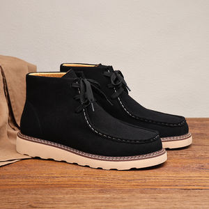 Botas de Ante para Hombre, Estilo Chelsea Occidental, con Plataforma, de Alta Calidad, Cuero Genuino, Venta al Por Mayor - Product Image 4