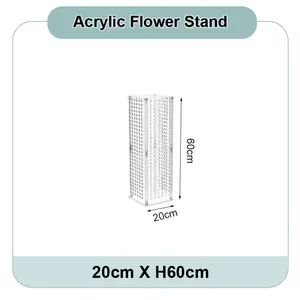 Acryl Säule Blumen ständer mit Kronleuchter Kristallen, hohe Blumenvase Kristall Blumen stehen für Party Tische Dekorationen