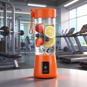 Blender portable pour voiture alimenté par batterie USB de 400 ml, sans BPA, de qualité alimentaire, faible bruit, robuste, pour faire des smoothies, hôtel - Product Image 2