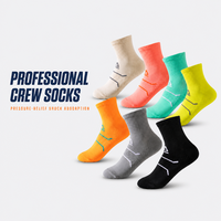 Chaussettes de course antidérapantes à compression unisexes, doublées en tissu éponge, séchage rapide, respirantes, mi-mollet, pour marathon et sports