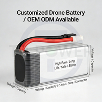 بطارية TPENERGY OEM عالية الأداء ليثيوم بوليمر 6S 3.7V 22.2V 8000mAh مع قابس XT60 70C لطائرات السباق بدون طيار