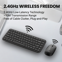 PHILIPS SPT6338BS 75% 84 touches 2,4 GHz Clavier et souris sans fil ultra-mince compact type chocolat pour la maison, le bureau et le multimédia
