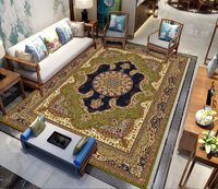 Tapis de salon en polyester à motifs floraux bohèmes, fabriqués à la machine, épaisseur 6 mm, avec support en PVC, design moderne, doux, antidérapant, adaptés aux animaux domestiques