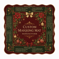 Tapis de jeu de Mahjong américain à bords festonnés, impression personnalisée, protection de table, support pour tuiles, jeu de cartes de poker