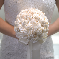 Bouquet de Mariage Artificiel en Soie Vcare pour la Mariée et les Demoiselles d'Honneur, Forme Boule Faite à la Main, Longue Durée, Prix de Gros, Boîte Incluse