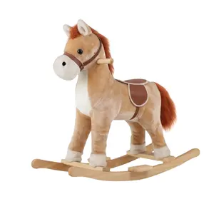 2024 European Style Children Plush Rocking Horse Animal Rocker Toy