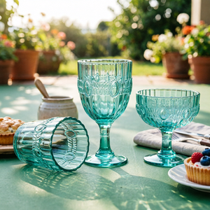<span class=keywords><strong>Verre</strong></span> à vin <span class=keywords><strong>vintage</strong></span> coloré côtelé fait main élégant à pied court, compatible lave-vaisselle, pour petit-déjeuner, crème glacée, pouding, <span class=keywords><strong>milkshake</strong></span> - Product Image 2
