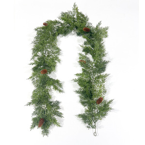 Christmas Garlands With Pine Cones 1.8m Plastic <b>Wall</b> Mount Eco-Friendly Decor For Home Storefront <b>Cabinet</b> <b>Display</b> - Product Image 5