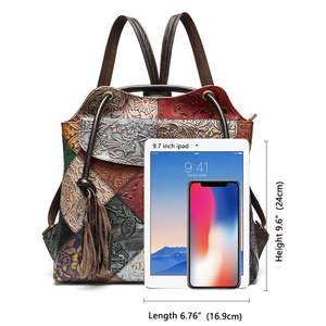 Mochila para Mujeres y Niñas, de Cuero Vacuno Genuino, Nueva, Súper Moderna, de Viaje, de Gran Capacidad, para Hombro, para Exteriores, Casual - Product Image 4