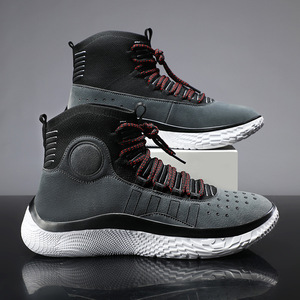 Chaussures d'arbitre montantes de <span class=keywords><strong>basket</strong></span>-ball avec panneaux tricotés, baskets de sport <span class=keywords><strong>homme</strong></span> antidérapantes, résistantes à l'usu - Product Image 2