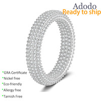 Anillos de Eternidad de Plata Pura 925 con Moissanita VVS de 1.1mm, Joyería Hiphop Unisex al por Mayor, Diamantes de Moissanita a Granel