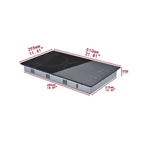 Iso 9001:2015 Fábrica China Fabricante Vietnã Fogão Elétrico 2 Queimador Construído Em Cerâmica Hob