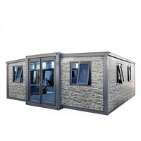 Vente directe d'usine, villa préfabriquée modulaire extensible de 20 pieds, 30 pieds, 40 pieds, maison-conteneur de luxe, structure en acier, chambre à coucher, appartement