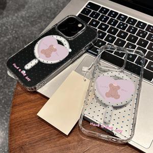เคสลายหมีน่ารักสีฟ้ารูปหัวใจสำหรับ 17 <span class=keywords><strong>Pro</strong></span> <span class=keywords><strong>Max</strong></span> ใช้ได้กับ <span class=keywords><strong>14</strong></span>/15/13 <span class=keywords><strong>Pro</strong></span>/11 พร้อมปุ่มแม่เหล็กไวต่อการสัมผัส AI - Product Image 2
