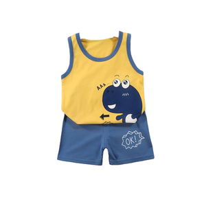 Conjunto de Ropa de Verano para Bebé de Algodón Suave, Conjunto de 2 Piezas sin Mangas de Buena Calidad, Ropa de Verano Unisex para Bebé - Product Image 1
