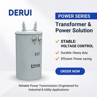 Transformateur immergé dans l'huile monophasé DERUI – Prix compétitif 10 kVA, 15 kVA, 25 kVA – Tension de sortie personnalisable pour montage sur poteau
