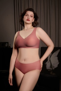 Sujetador sin costuras con cuello en V HY Plus Size, soporte <span class=keywords><strong>de</strong></span> gel, antideslizante, minimizador, con tirantes anchos y cómodos, 3 filas <span class=keywords><strong>de</strong></span> ganchos traseros - Product Image 2