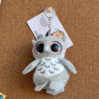 Mainan binatang boneka burung hantu bermata besar lucu kartun liontin gantungan kunci mewah peluch untuk anak-anak mesin cakar Al Por mayoret