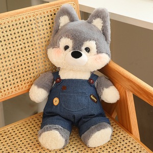 Lindo muñeco de peluche de zorro para el compañero de la hora de acostarse, juguete de peluche de <span class=keywords><strong>lobo</strong></span> gris grande, regalo de cumpleaños para niñas - Product Image 4